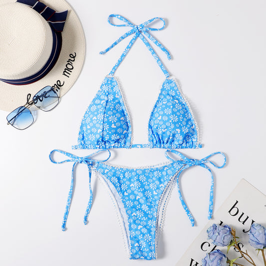 Lace-Up Floral Print Bikini - Classy Girlie Boutique  Girlié