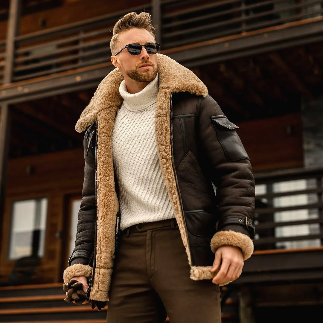 Men Autumn Winter Frock Single-Breasted Large Lapel Zipper Plus Size Jacket Coat - Classy Girlie Boutique 