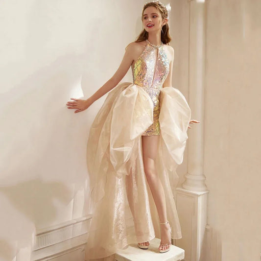 Girlie Sequin Fishtail Evening Dress Girlié